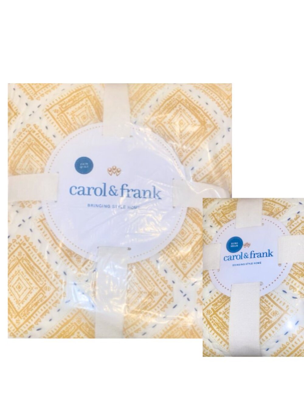 Carol & Frank Carver Twin Quilt and Sham Set Yellow Geometric Back To School